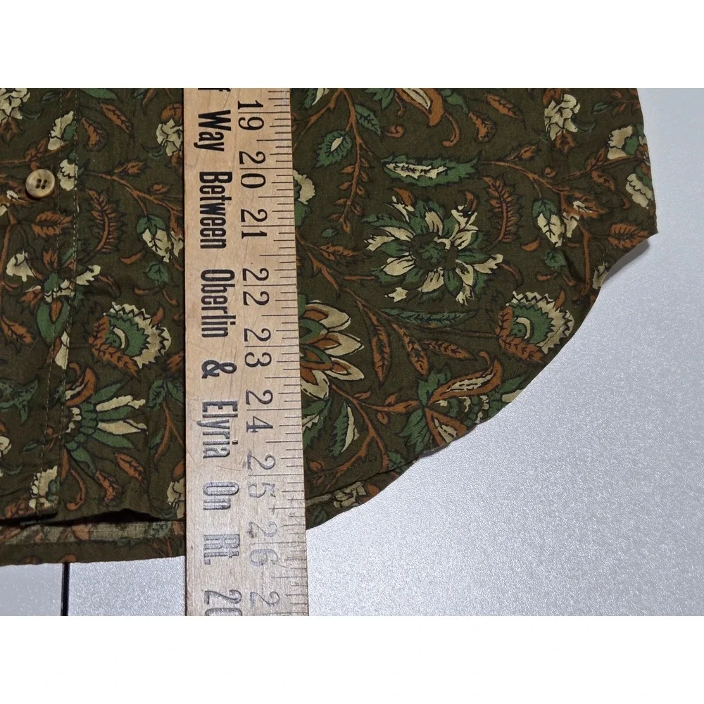 Tropical Floral‎ Cotton Shirt & Shorts Set Lizsport Women's S Olive Green